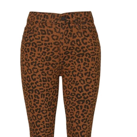 DL1961 High Rise Jeans Cropped FLATTERING Jaguar Animal Print Jeans 25 - Picture 6 of 14